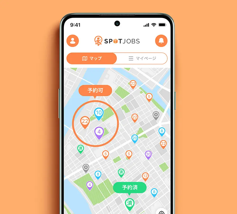 地図が表示されている画像が表示されているスマートフォンの画像